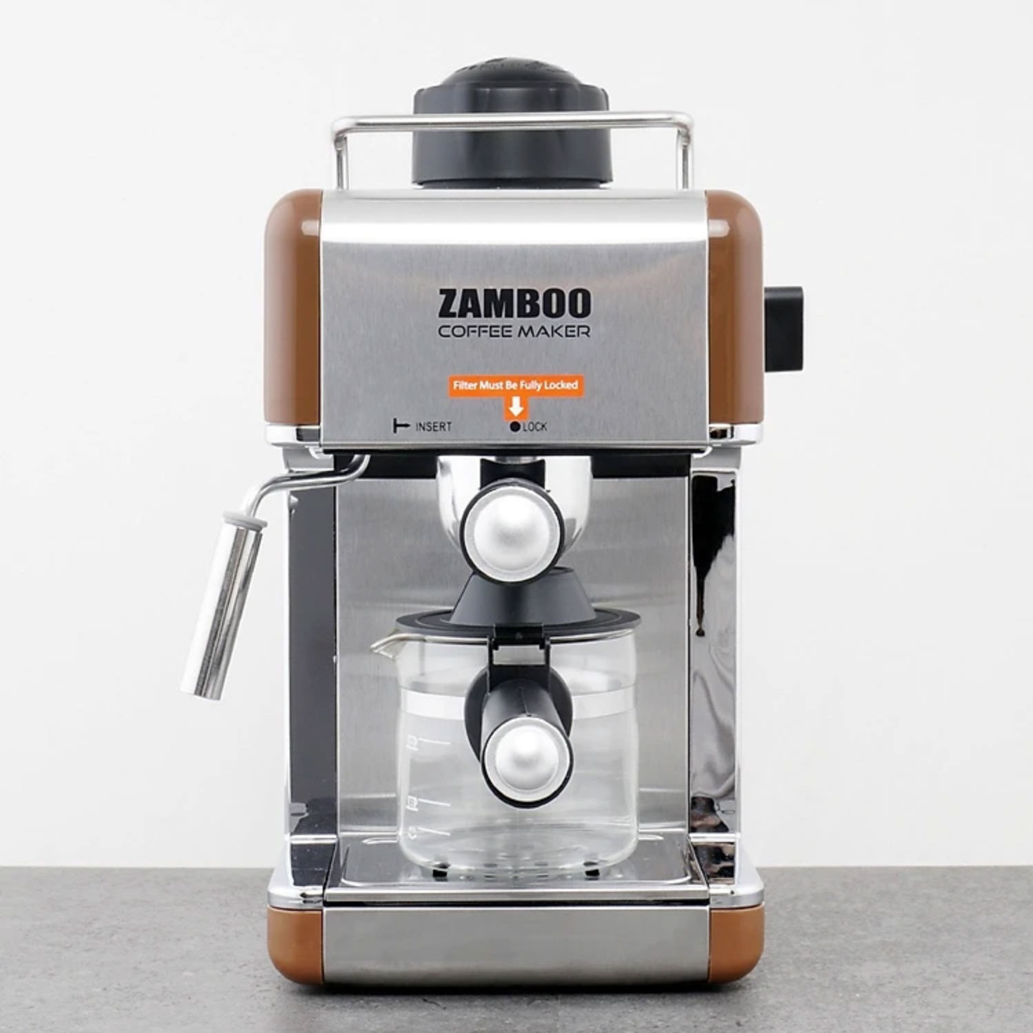 thumb Máy pha cà phê Espresso Zamboo ZB-68CF - màu cafe Hàng Chính Hãng